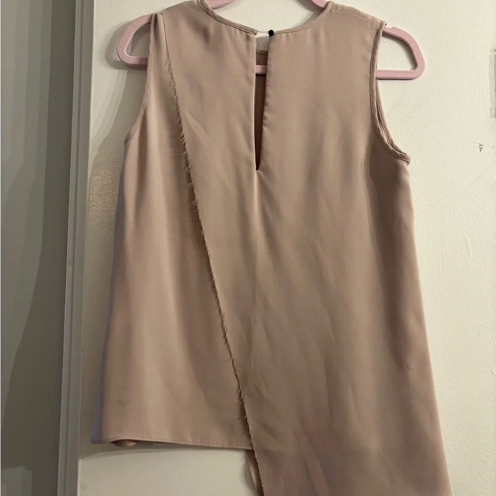 Reiss sleeveless Asymmetrical Blush Pink Sleeveless Top blouse 4 - Picture 3 of 5